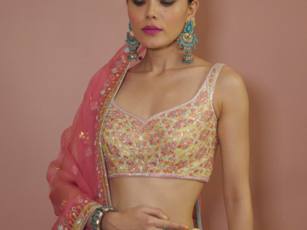 Green Lehenga Set