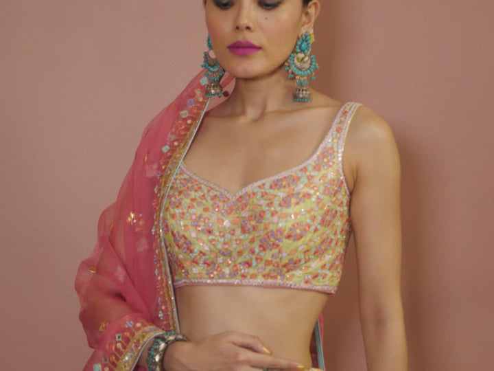 GREEN LEHENGA SET