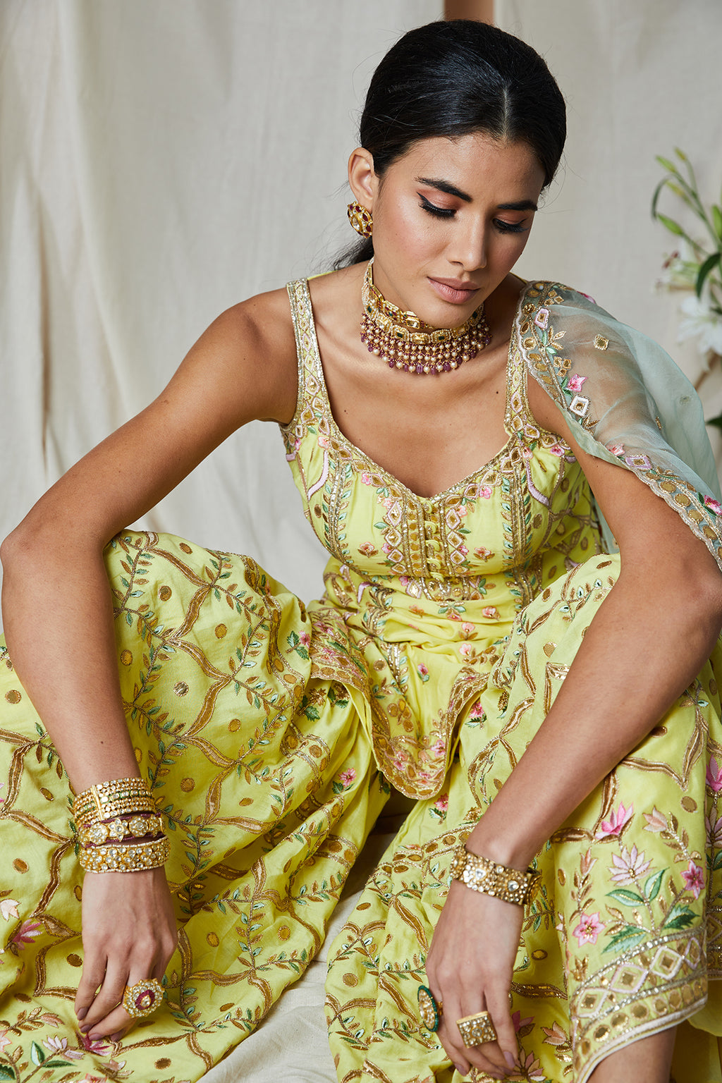 Sunshine Yellow Gharara