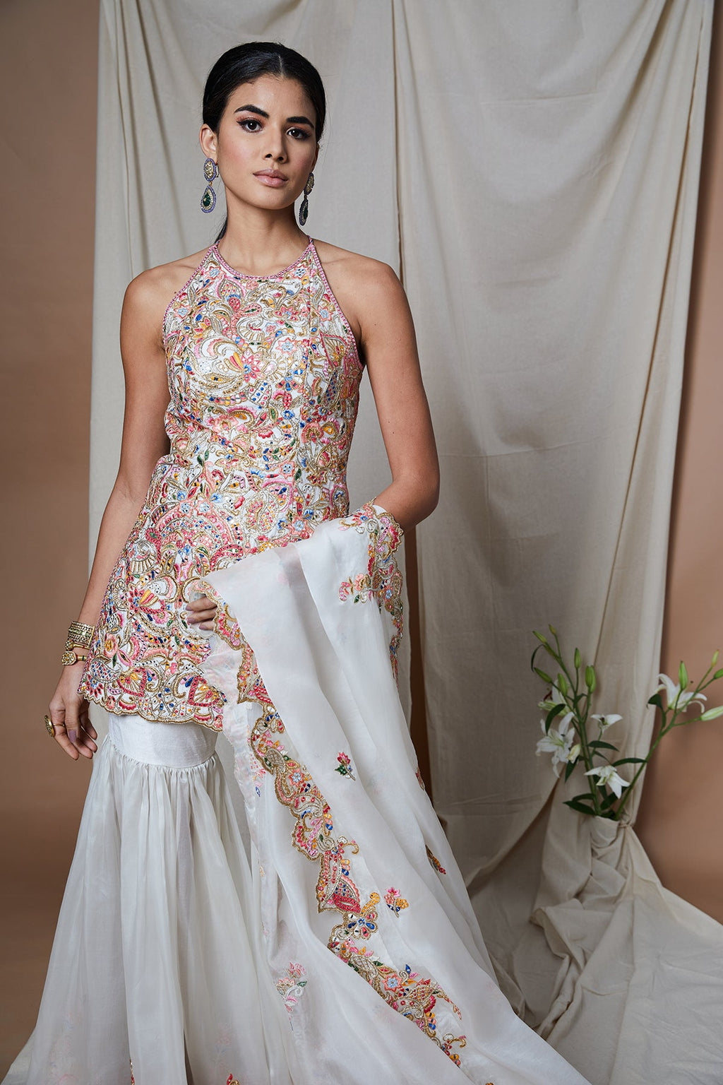 Ivory Halter Organza Set