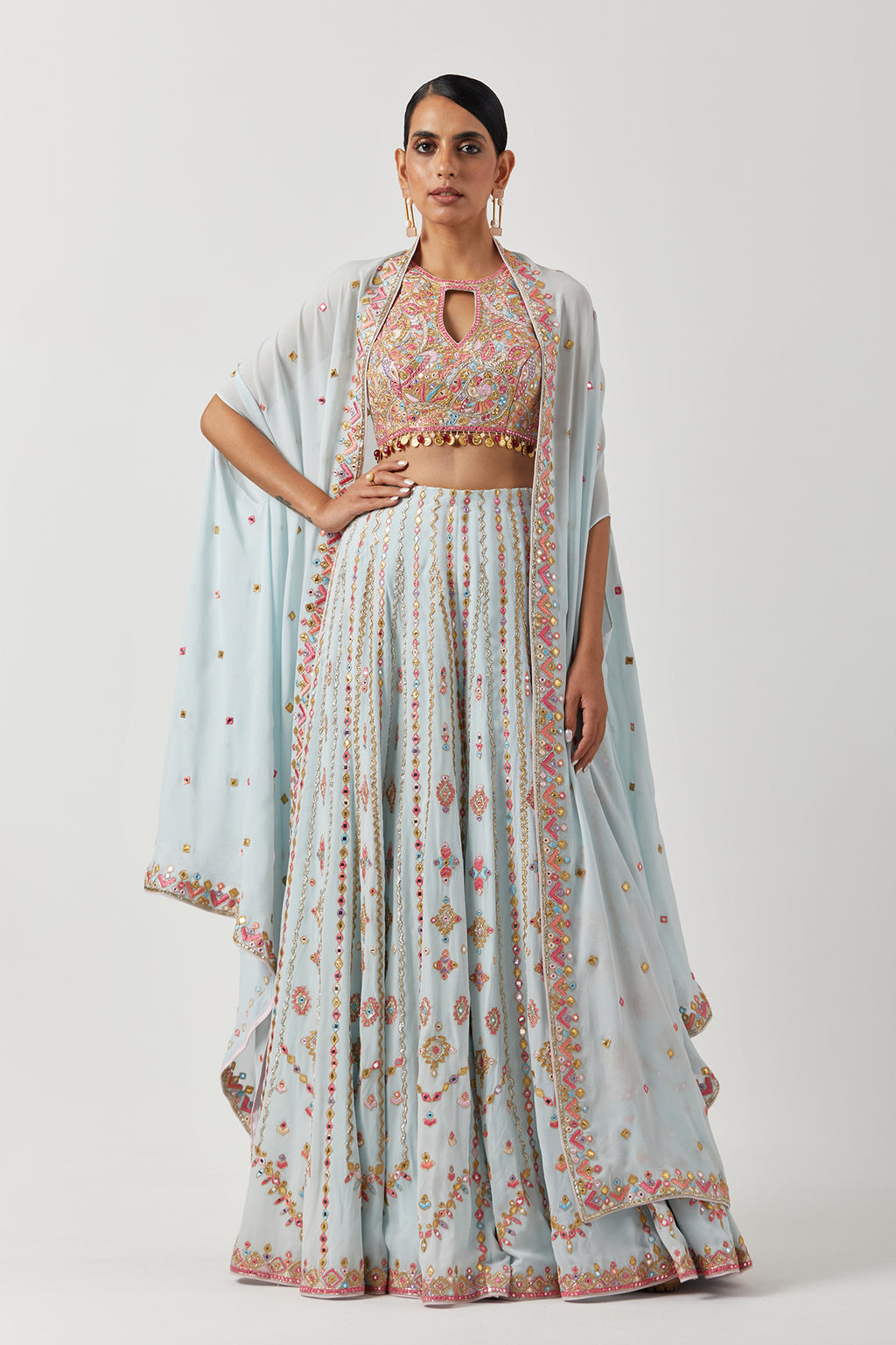 High Waist Sharara With Cape