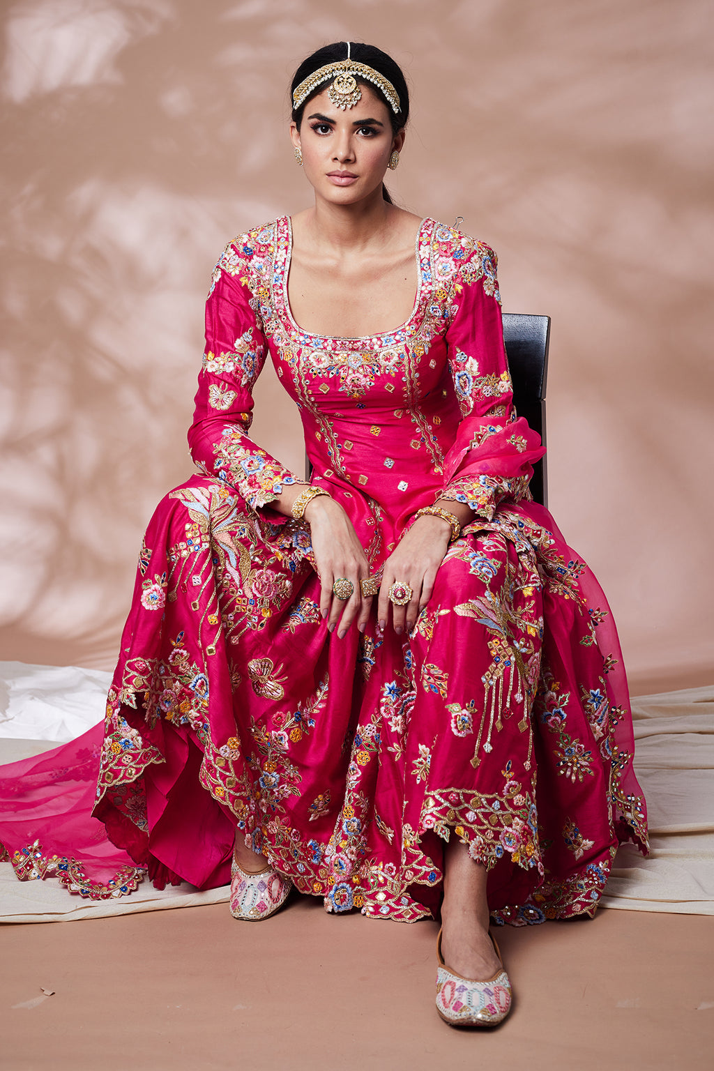 Rani Pink Silk Butterfly Gharara