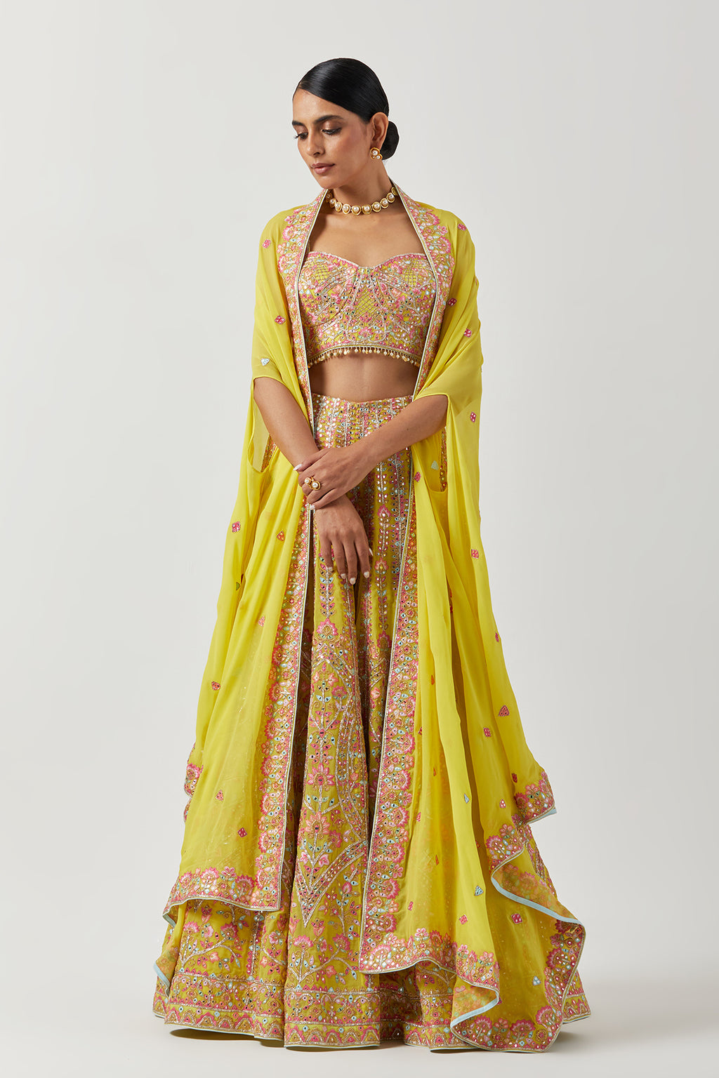 High Waist Sharara With Cape