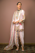 Pink Chanderi Kurta With Dhoti Set