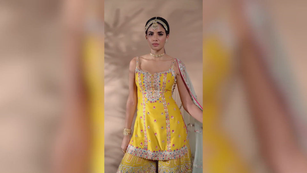 Bright Mustard Patchwork Sharara