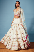 Ivory Tiered Lehenga Set