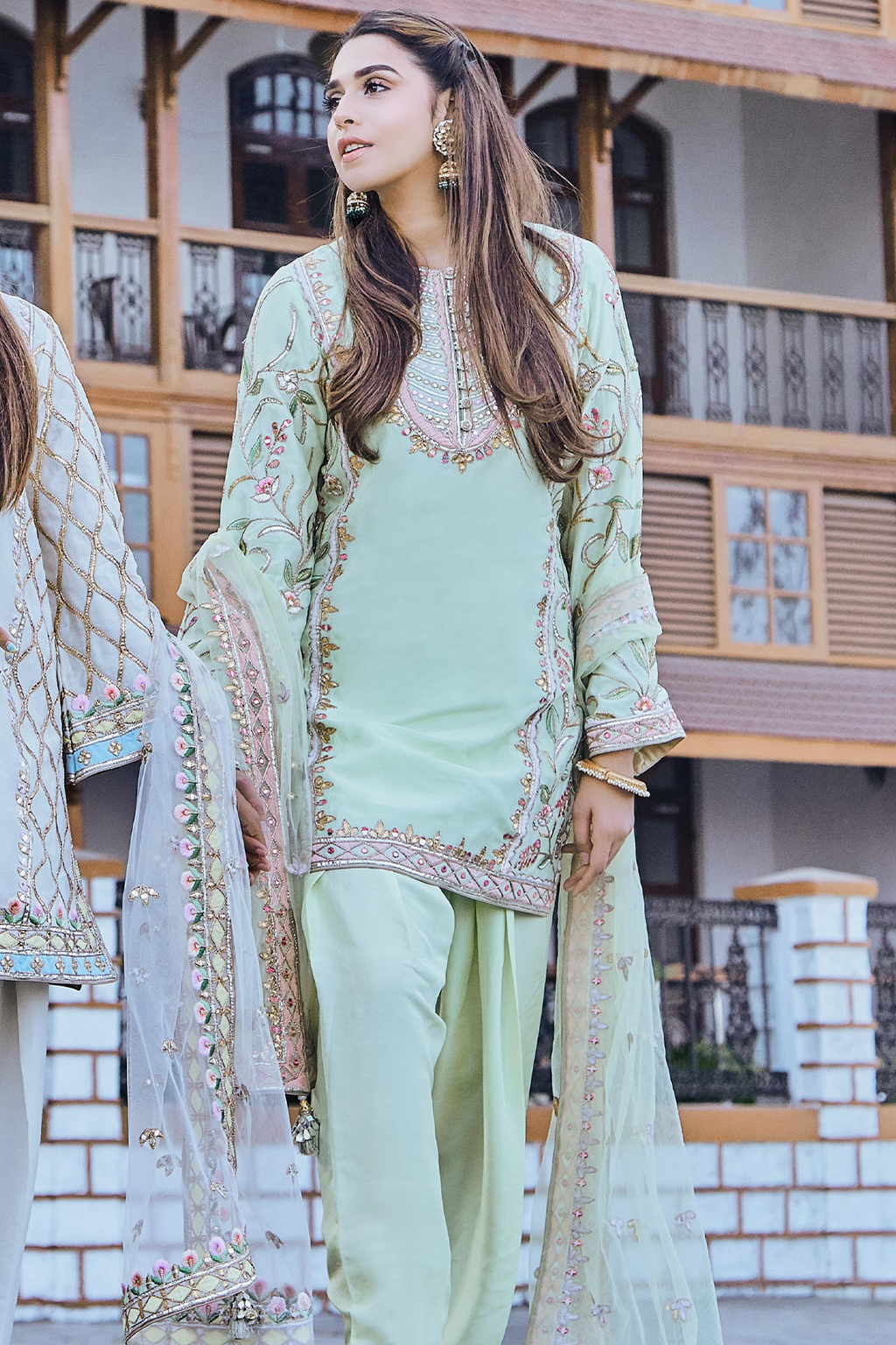 Sumaiya In Green Chanderi Kurta With Unchi Salwar Set