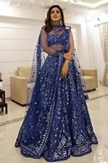 Bhumi Pednekar In A Blue Foil Net Lehenga