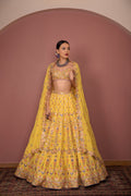 Yellow Georgette Aztek Lehenga