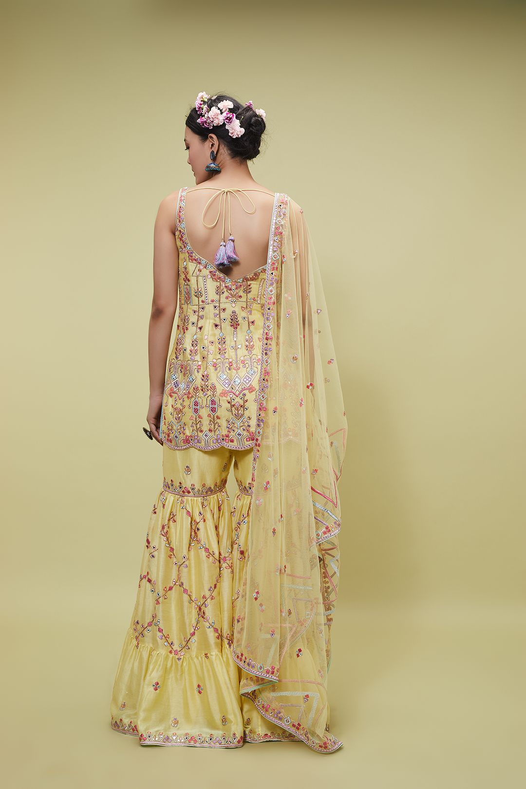 Yellow Resham Gharara Set