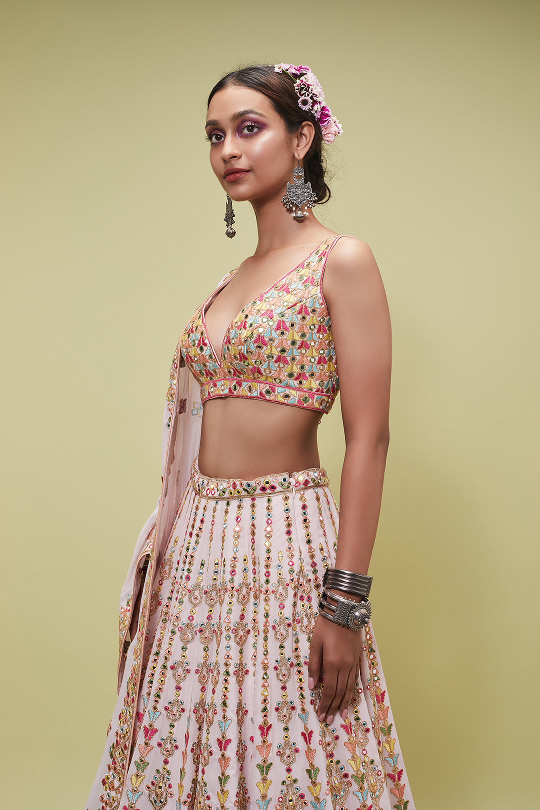 PINK GEORGETTE LEHENGA SET
