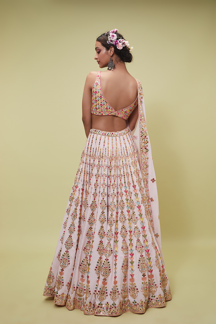 PINK GEORGETTE LEHENGA SET