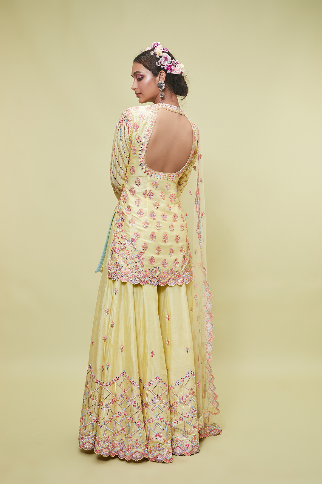Yellow Resham Sharara Set