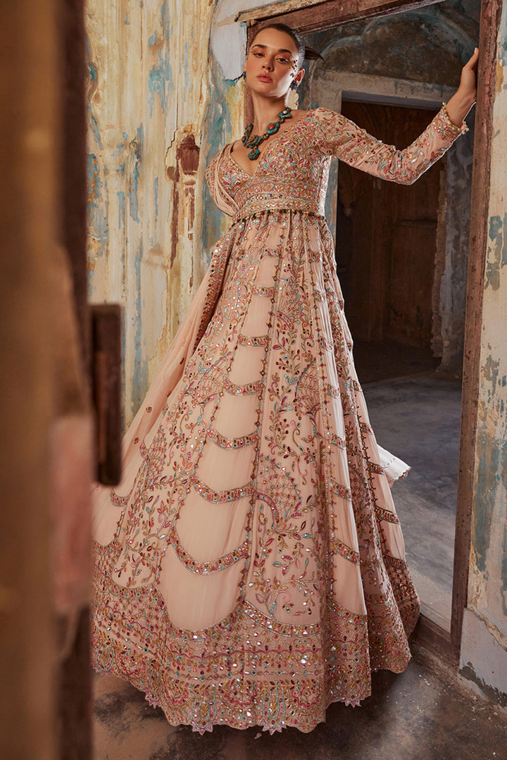 Peach Georgette Floor Length Anarkali Set