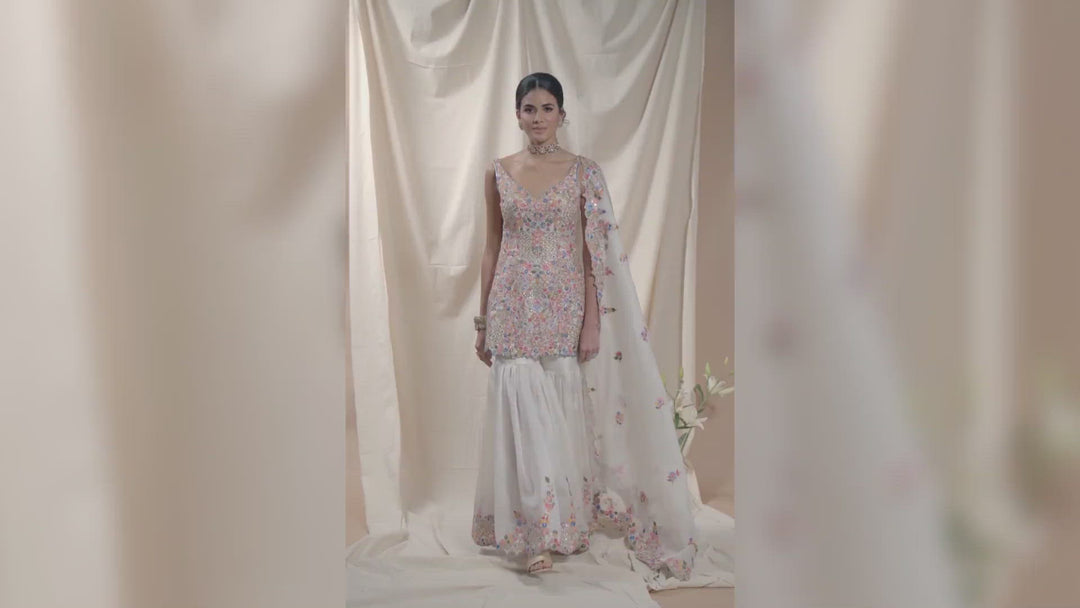 Ivory Organza Gharara