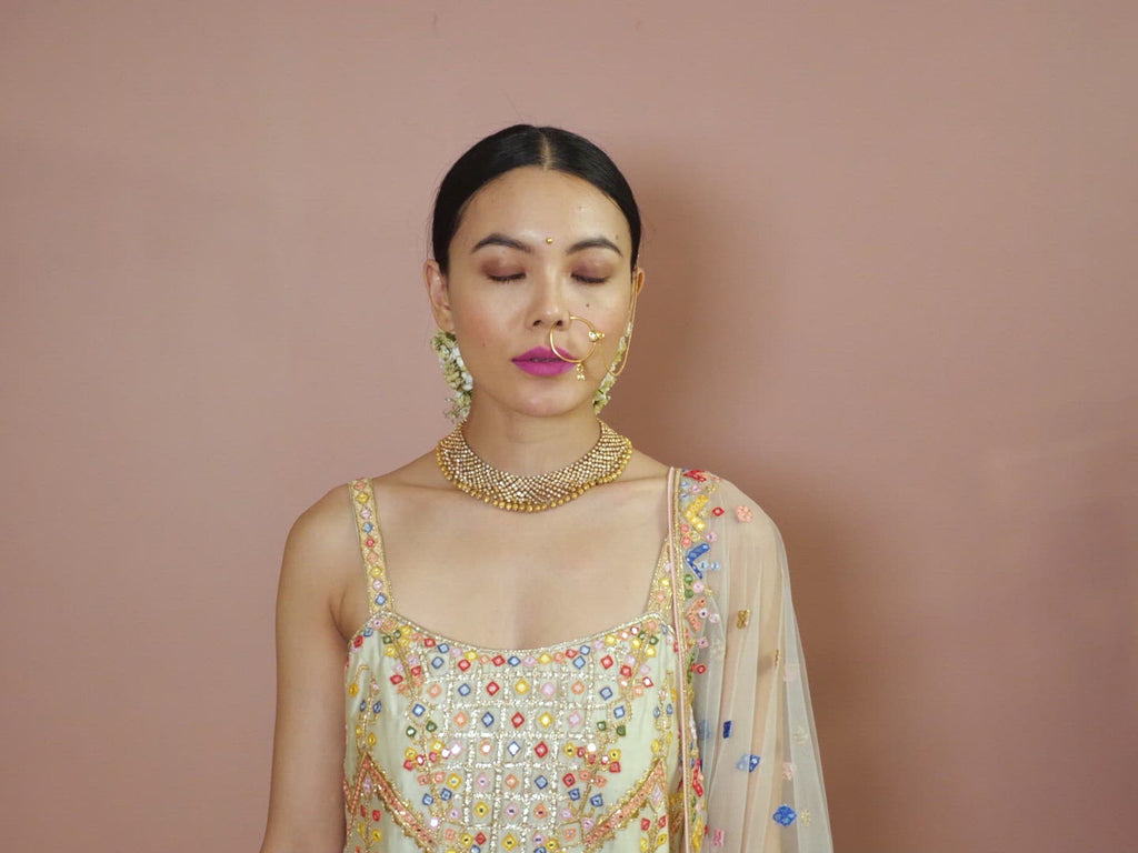 Mint Strappy Kurta With Unchi Salwar