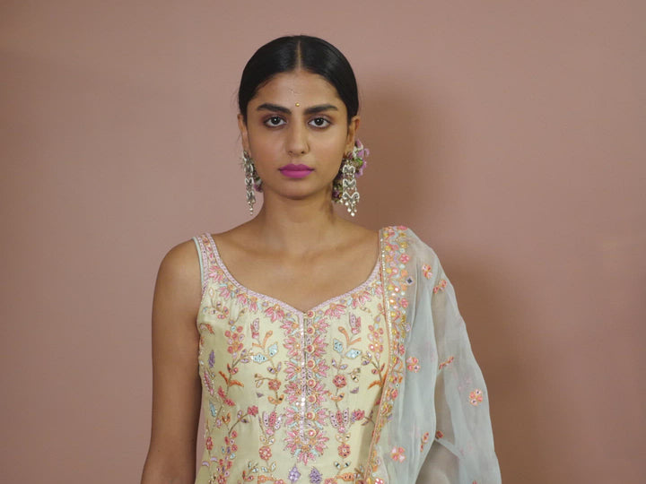 LEMON YELLOW GHARARA SET